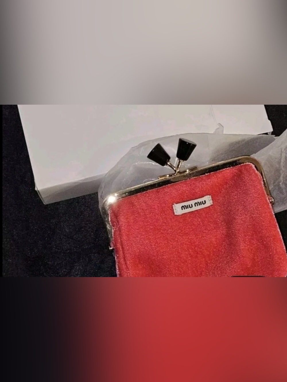 MIU MIU Pink Velvet Kiss-lock Pouch with Gold Frame, Limited Ed., NIB Retail$169 - Picture 6 of 10